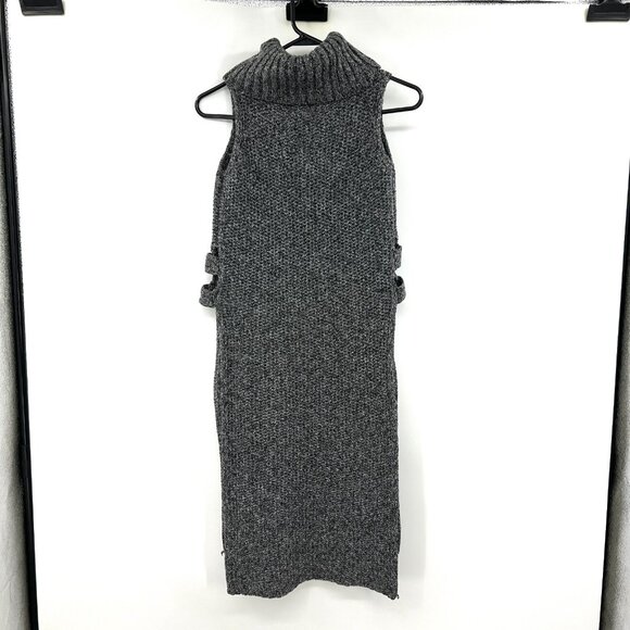 Cliche Wool Blend Turtleneck Heathered Gray Tunic Sleeveless Sweater Small - Picture 7 of 9